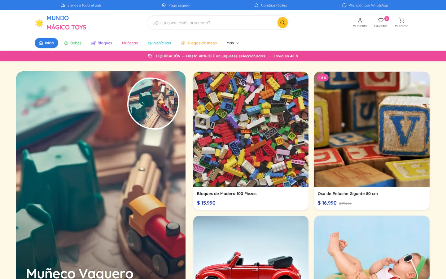 Template MUNDO MÁGICO TOYS — Juguetería