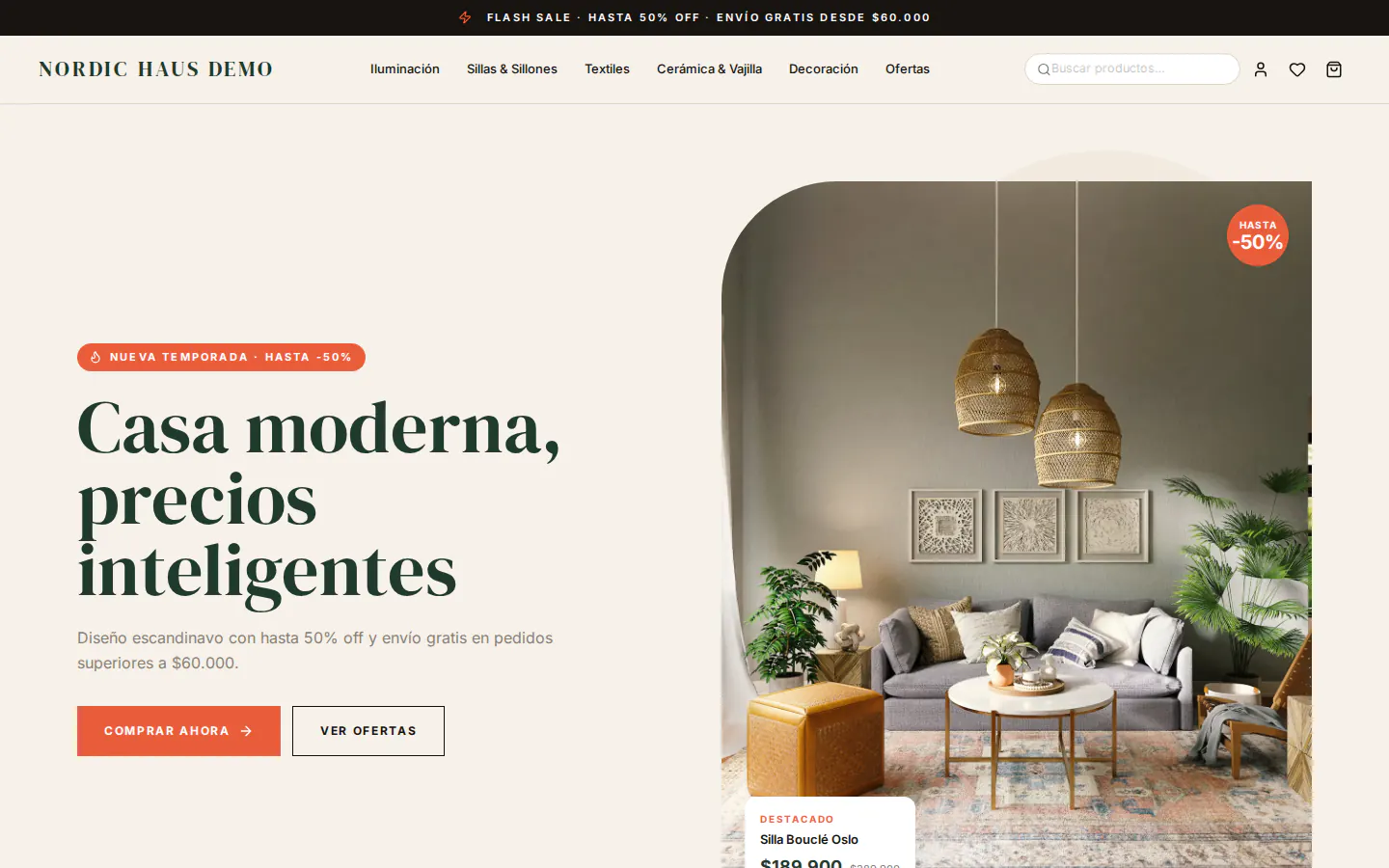 Template NORDIC HAUS — Hogar & Deco